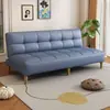 Sofá-cama linear popular para salas de estar pequenas, couro resistente a arranhões de gato, multifuncional, dobrável, de dupla finalidade, adequado para apartamentos de aluguel