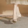 Sapatos de Casamento Jingang H8093/H6093 Sapatos de Recém-Casados Salto Alto Fino Feminino 2025 Novo Primavera e Outono Bico Fino Salto Agulha