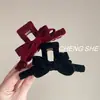 2025 Nuevo Elegante Clip de Pinza de Lazo de Terciopelo para Mujer Pinza para el Cabello de Alta Gama Parte Posterior de la Cabeza Otoño e Invierno Pinza de Tiburón Pinza para el Cabello Coreano