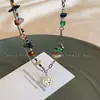 Collar de flor de circonita con cuentas de colores, cadena para la clavícula femenina, estilo dulce, fresco, chica popular, diseño de nicho, nuevos accesorios