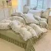 Manta de Cama de Felpa de Leche Dibujos Animados Clase A Invierno Patchwork Bordado Funda Nórdica Sábana Bajera Acolchada Funda Nórdica Juego de Tres Piezas Cálido Juego de Cuatro Piezas