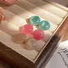 Pendientes de Bola de Dopamina Coreanos para Mujer, Lujo Accesible Nicho Color Degradado, Dulce Elegante, Populares Mismo Estilo Pendientes Geométricos