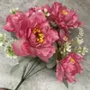 Buquê de Flores Artificiais de Peônia com 6 Cabeças para Decoração de Corredor de Casamento, Flores Artificiais para Decoração de Casa, Adereços de Fotografia, Flores de Seda, Flores Artificiais
