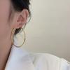 Anillo de Oreja Grande de Metal con Diseño de Nicho Simple para Mujer Otoño e Invierno Nuevo Moda Elegante Celebridad de Internet Elegantes Pendientes Exagerados