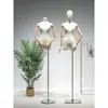Soporte de Exhibición de Modelo con Clips para Colgar, Accesorios de Maniquí Femenino Clavícula Estilo Coreano, Soporte de Maniquí Maniquí de Medio Cuerpo para Tienda de Ropa