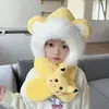 Gorro y bufanda para niños, gorro de una pieza, invierno, con felpa, extra grueso, gorro con protección para orejas de bebé, niño, niña, a prueba de viento, conjunto de dos piezas, moderno