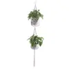 Paisagismo de Jardim Vaso de Flores Cesta Suspensa Saco de Rede Corda de Algodão Trançada à Mão Corda Suspensa para Plantas Cesta Suspensa Trançada em Rattan Decoração Suspensa de Parede Bonsai