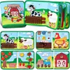 Livro infantil 3D de feltro em estoque do fabricante, livro de brinquedo educativo atraente e divertido com tema de zoológico, livro silencioso de feltro