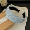 Estilo Tweed Azul Estilo Preguiçoso Brilho Fino Faixa de Cabeça Topo Craniano Alto Faixa de Cabeça de Esponja Grossa Azul de Alta Qualidade Novo Estilo 2025