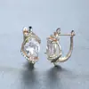 Pendientes de Zirconia con Diamante Blanco Microincrustado Color Dorado Champaña Ovalados de Venta Caliente en Aliexpress, Pendientes de Diamante Exquisitos Envueltos en Vid