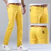 Pantalones Casuales para Hombre Corte Slim Recto Elásticos Coloridos Primavera y Otoño Nueva Marca Coreana Tendencia 2025 Pantalones Largos