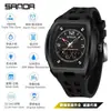 Reloj Deportivo Sanda de Doble Pantalla para Estudiantes de Secundaria, Montañismo al Aire Libre, Hora Mundial, Resistente al Agua, Cuenta Atrás, Versátil, Elegante Reloj Electrónico