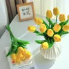 Flores Artificiais de PU Transfronteiriças, Tulipas Artificiais Realistas, Flores Artificiais para Decoração de Casamento, Decoração de Casa, Buquês de Flores de Mão e Peças Decorativas