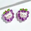 Lindo Parche de Frutas y Animales de Hielo Transparente Patchwork Uva Durazno Accesorios de Pegatinas de Resina para Charms de Zapatos Crocs DIY