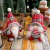 Boneca sem Rosto Transfronteiriça Enfeites de Velhinho da Floresta Chapéu Xadrez da Moda Decoração de Cena com Boneco de Velhinho Tecido