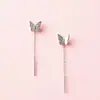 Pendientes de Hilo de Plata Pura S999 con Forma de Mariposa para Mujer, Pendientes de Lujo Ligero de Gama Alta, Modernos, Sencillos, Versátiles, Pendientes de Plata con Borlas al por Mayor