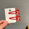 Pinzas Rojas de Dibujos Animados para el Año Nuevo para Niñas Pequeñas, Pinzas Laterales para el Cabello, Gomas para Coletas, Cuerdas para el Cabello Infantiles, Diademas, Pasadores para Niñas