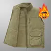 Chaleco cálido reversible para hombre, adecuado para pesca y fotografía al aire libre, chaleco multifuncional, comercio exterior transfronterizo, chaleco multibolsillos, personalizable