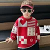 Suéter Infantil Outono Inverno 2026 Novo Estilo Malha Grossa Infantil Camada Base Festiva de Ano Novo Top Tendência