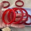 Venta al por mayor plano para jade jade hielo rojo pulsera de jade de cuarcita de alto hielo jade rojo vino pulsera de jade libro rojo pequeño en vivo