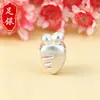 Cuentas Espaciadoras de Plata Pura 999 Forma de Zanahoria Dura de Plata 3D Accesorios DIY Hechos a Mano Accesorios para Pulseras Accesorios de Cuentas