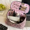Bolsa de Maquillaje con Estampado de Leopardo para Mujer 2025 Nuevo Modelo Portátil de Gran Capacidad Bolsa de Almacenamiento de Maquillaje Bolso de Mano para Artículos de Tocador