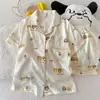 Entity Packing Nube Algodón Verano Nuevo Estilo Pijama para Mujer Delgado Dulce Dibujos Animados Manga Corta Pantalón Corto Conjunto de Ropa para el Hogar