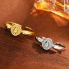 Anillo Ovalado Estilo Coreano, Moda de Blogger Ins Japonés, Patrón de Diseño Geométrico Simple Ins de Nicho, Anillo de Cola Abierta para Mujer
