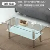 Sala de Estar Simples Mesa de Centro de Vidro Retangular Simples Temperado Dupla Camada Transparente Mesa Pequeno Apartamento Doméstico Pequena Mesa de Chá