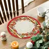 Jogos Americanos Populares de Natal da Amazon Estampa de Quebra-Nozes Material de Linho Decoração de Mesa de Inverno Jogo Americano Redondo