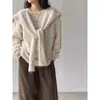 Tricô Suave e Macio de Cor Sólida + Xale Externo para Mulheres Outono 2025 Solto Elegante Versátil Respirável Tricô Suave e Macio