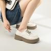 Mocassins Augu Shiden Estilo Britânico para Mulheres, Nova Moda Outono 2026 Salto Grosso Emagrecedor Elegante Sapatos Casuais