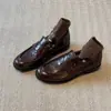 Mocassins Retro Salto Grosso Estilo Britânico Sapatos Pequenos de Couro Slip-on Sapatos Preguiçosos para Mulheres Versátil Couro PU Sapatos Baixos de Solado Único Moda