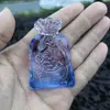 Saco da sorte com esmalte colorido de cristal, bolsa de dinheiro, ornamentos, atacado, pequeno saco de dinheiro de cristal amarelo, decoração para casa da sorte, pequenos ornamentos