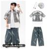 Ropa Moderna para Niños de Danza Urbana, Trajes Hip-Hop para Niños, Ropa de Actuación, Camisas Holgadas de Verano con Bloques de Color para Niñas, Ropa de Actuación Callejera