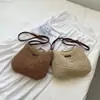 Una generación de nuevos bolsos tejidos a mano bandolera de vacaciones moda de playa bolso de paja de bosque de playa