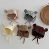 Gorro para Bebé Lactante Primavera y Otoño Protección para las Orejas Gorro para Recién Nacido Algodón Puro Lindo y Adorable Gorro de Otoño con Lazos