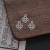 Nó Chinês Oco Flor Trançada Acessórios de Liga DIY Pulseira Colar Acessórios de Joias Pingente Grampo de Cabelo com Borla