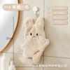 Toalla de Mano Doble Capa para Gato Colgante Linda Toalla de Mano de Vellón Coral Absorbente para el Hogar Infantil de Dibujos Animados Toalla Pequeña