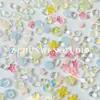Gomitas de Jugo Color Mixto Accesorios de Cuentas de Vidrio Nacionales para Pulseras y Collares Accesorios para Enhebrar Hechos a Mano DIY