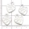 Colgante de la serie Corazón Calado de Aleación Plateada Brillante de Venta Caliente Transfronteriza DIY Pulsera Collar Accesorios de Joyería