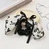 Elástico de Cabelo com Fita Floral Elegante Estilo Francês, Nova Faixa de Cabelo Vintage de Alta Qualidade, Acessório de Cabelo Delicado
