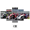 Pintura Decorativa para Motociclista Transfronteiriço Clube Bar Sala de Estar Parede de Fundo de Sofá Pintura em Tela de Cinco Peças Arte de Parede Dropshipping