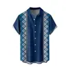 Camisa de Verano para Hombre con Estampado Digital 3D, Estilo Hawaiano Casual de Manga Corta con Cuello, Ropa para Hombre, Europea y Americana, Transfronteriza, Nueva