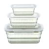 Conjunto de 3 Caixas de Conservação Fresca Zhanggong Caixa de Armazenamento de Alimentos Doméstica Caixa de Armazenamento de Grãos Mais Vendida Tigela de Salada Portátil Transparente