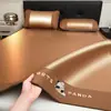 Tapete de Gelo de Rattan Panda Preguiçoso Classe A, Fresco mas Não Congelante, Não Grudante para Sono Longo, Tapete de Cama de Gelo de Rattan Bordado