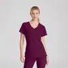 Novo Lançamento de Cor: Tops Esfoliantes Elásticos de Secagem Rápida em Tamanhos Grandes, Uniformes para Médicos e Enfermeiros, Conjuntos de Cor Sólida, Leves, Casuais e Confortáveis