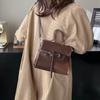 Nicho Design Retro Bolsa 2025 Outono e Inverno Nova Textura Bolsa Coreana Cor Sólida Bolsa Mensageiro Pequena Bolsa Quadrada