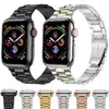 Adequado para Pulseira Apple Watch Apple Watch Ultra-Fina Peça Única Pulseira de Cinco Contas Pulseira de Metal Aço Inoxidável Pulseira iWatch