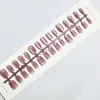 Uñas Postizas Combinadas Ojo de Gato Color Sólido Usables, Uñas de Manicura Color Sólido Blanqueadoras y de Alta Gama, Almendras Largas Removibles (30 piezas)